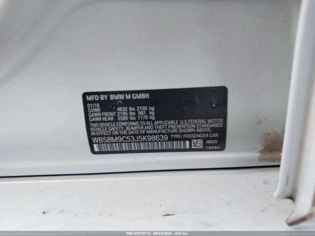 2018 BMW M3 WBS8M9C53J5K98639 Photo 8