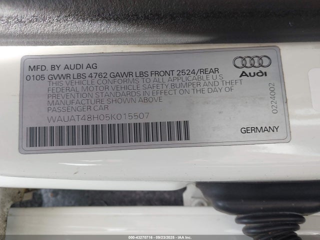 2005 AUDI A4 WAUAT48H05K015507 Photo 8