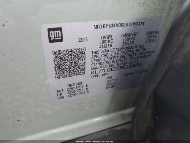 2024 CHEVROLET TRAX KL77LGE27RC195953 Photo 8