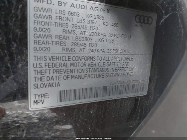 2017 AUDI Q7 WA1VAAF73HD026751 Photo 8
