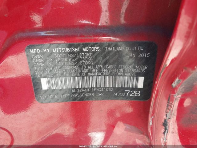 2015 MITSUBISHI MIRAGE ML32A4HJ1FH041082 Photo 8