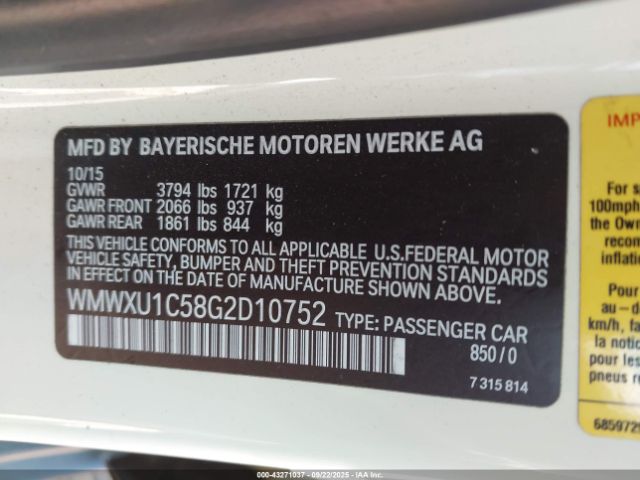 2016 MINI HARDTOP WMWXU1C58G2D10752 Photo 8