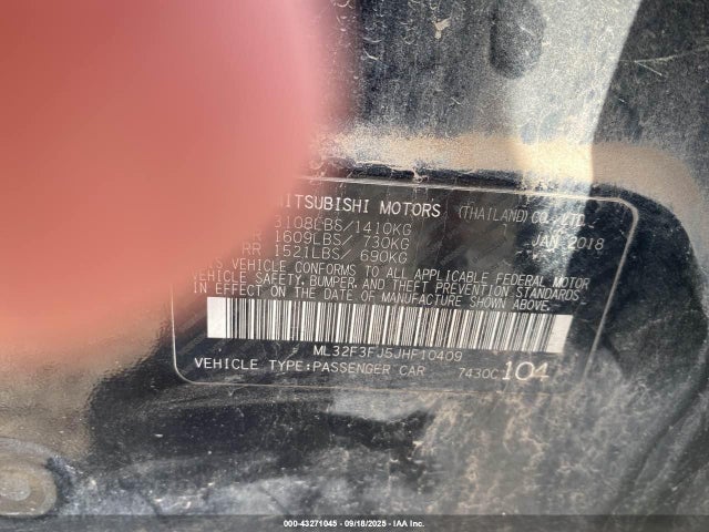 Mitsubishi MIRAGE G4 2018 ML32F3FJ5JHF10409 Image 9