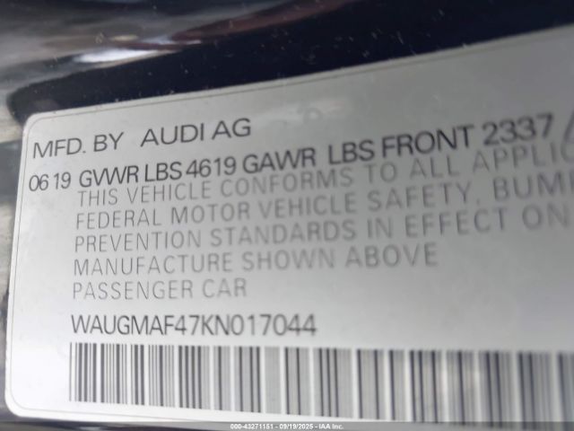 2019 AUDI A4 WAUGMAF47KN017044 Photo 8