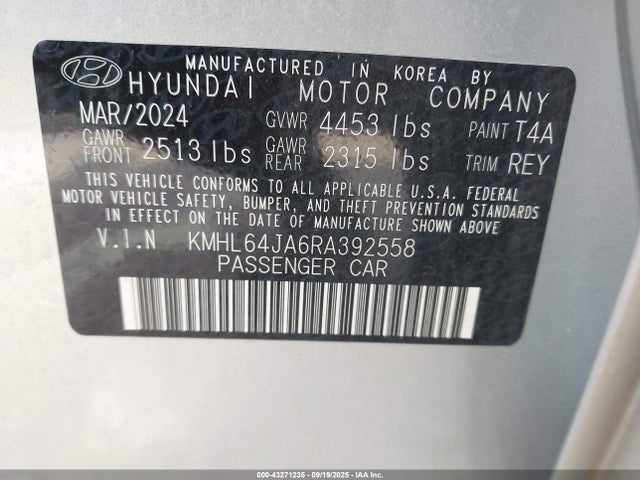 KMHL64JA6RA392558 Hyundai gdi theta iii