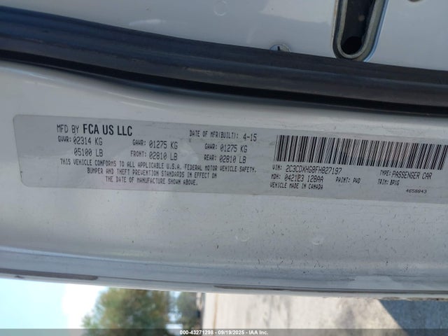 2C3CDXHG8FH827197 Dodge 2015