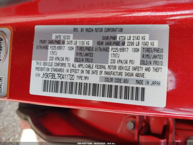 2024 MAZDA CX-5 JM3KFBBL7R0411720 Photo 8