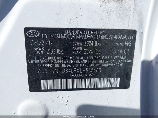 Hyundai mpi nu 2020 5NPD84LFXLH557460 Image 9