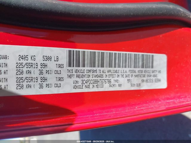 2017 DODGE JOURNEY 3C4PDCGB8HT676786 Photo 8