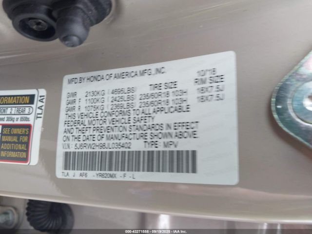 2018 HONDA CR-V 5J6RW2H98JL035402 Photo 8