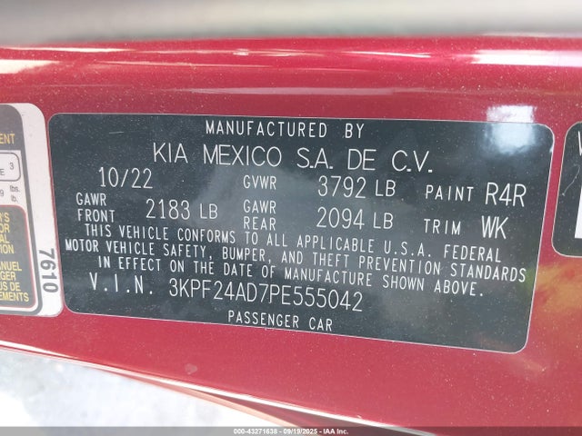 KIA mpi nu 2023 3KPF24AD7PE555042 Image 9