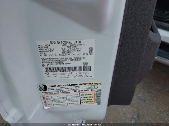 Ford 2014 2014 1FTFW1CF7EKE46186 Image 9