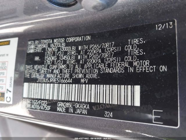 2014 TOYOTA 4RUNNER JTEBU5JR9E5166644 Photo 8