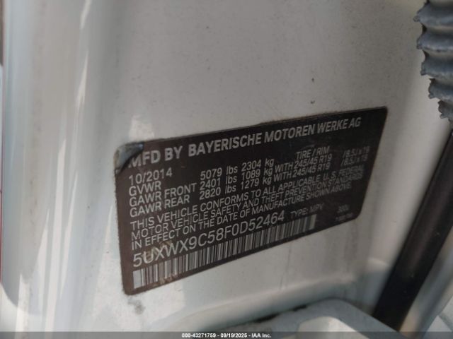 2015 BMW X3 5UXWX9C58F0D52464 Photo 8