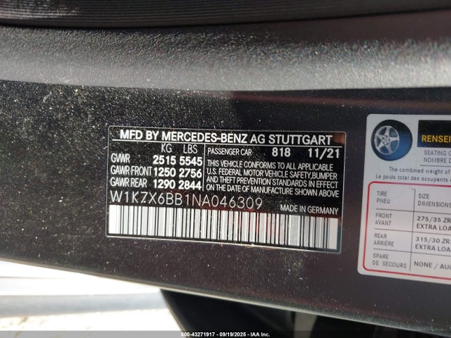 2022 MERCEDES-BENZ AMG GT 53 4-DOOR COUPE W1K7X6BB1NA046309 Photo 8