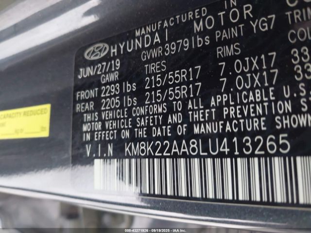 2020 HYUNDAI KONA KM8K22AA8LU413265 Photo 8