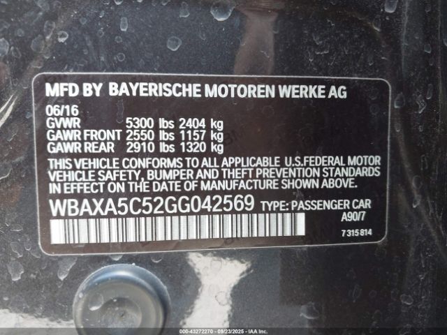 2016 BMW 535D WBAXA5C52GG042569 Photo 8