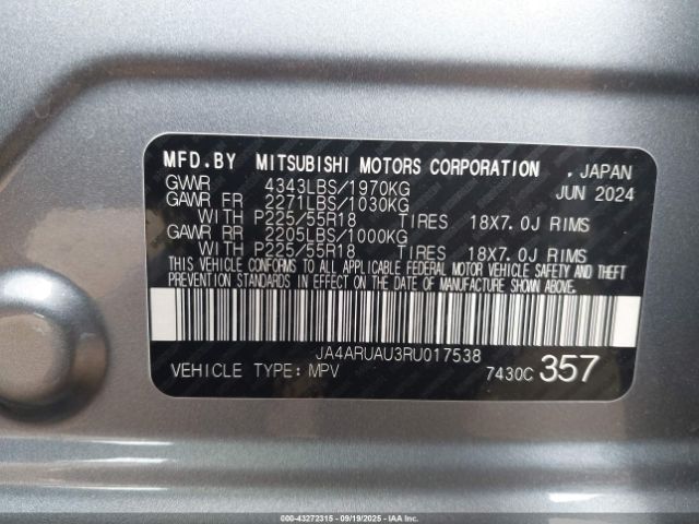 2024 MITSUBISHI OUTLANDER SPORT JA4ARUAU3RU017538 Photo 8