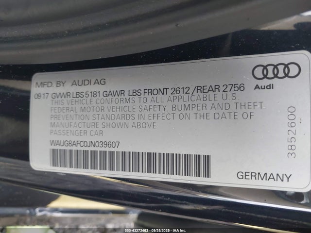 2018 AUDI A6 WAUG8AFC0JN039607 Photo 8