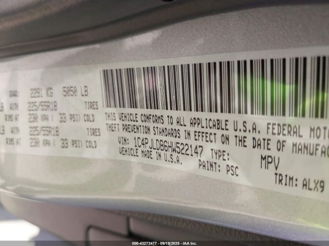 2017 JEEP CHEROKEE 1C4PJLDB6HW522147 Photo 8