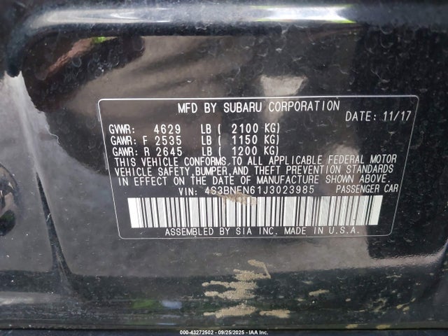Subaru u4 2018 4S3BNEN61J3023985 Image 9