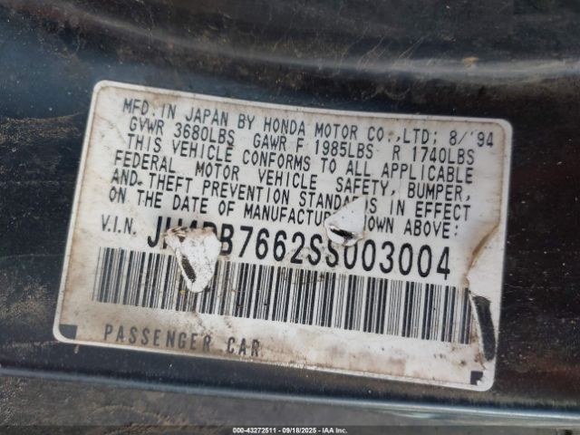 1995 ACURA INTEGRA JH4DB7662SS003004 Photo 8