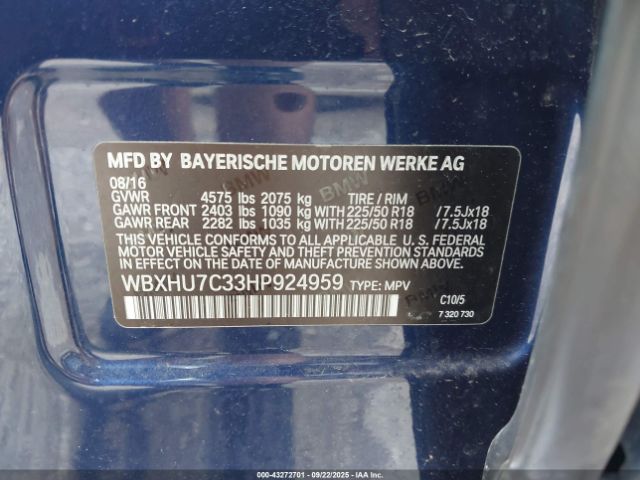 2017 BMW X1 WBXHU7C33HP924959 Photo 8