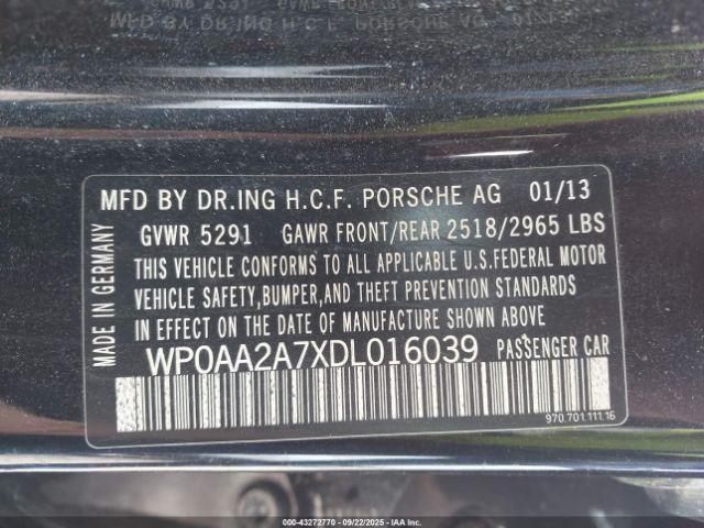 2013 PORSCHE PANAMERA WP0AA2A7XDL016039 Photo 8