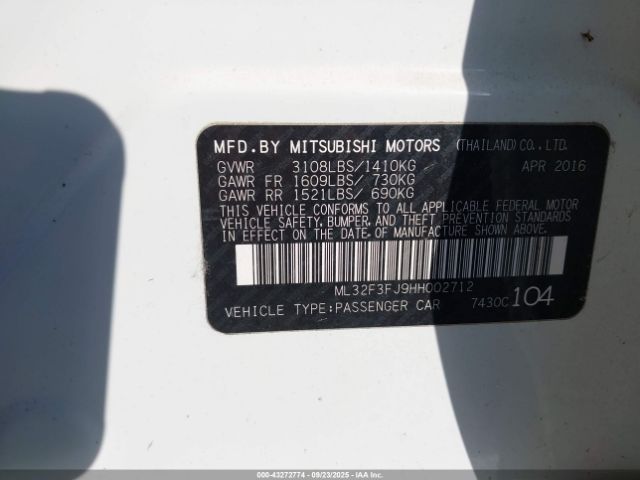 2017 MITSUBISHI MIRAGE G4 ML32F3FJ9HH002712 Photo 8