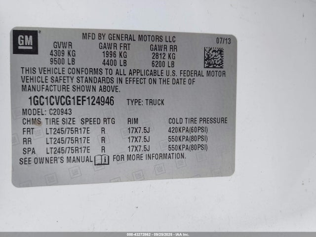 1GC1CVCG1EF124946 Chevrolet l96