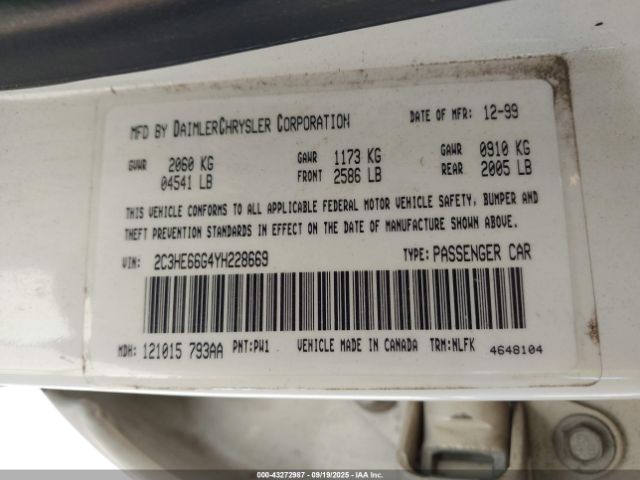 2000 CHRYSLER 300M 2C3HE66G4YH228669 Photo 8