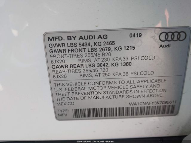 2019 AUDI Q5 WA1CNAFY3K2095611 Photo 8