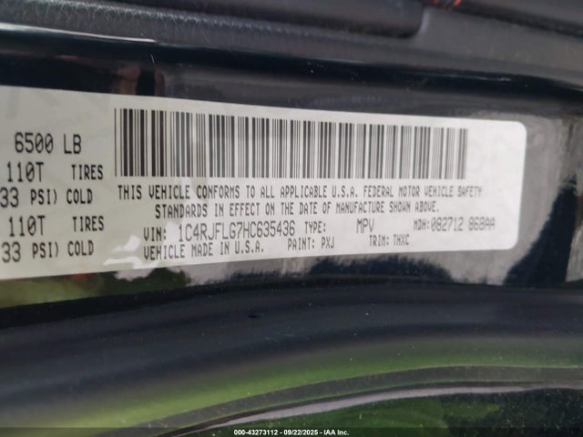 1C4RJFLG7HC635436 Jeep 2017