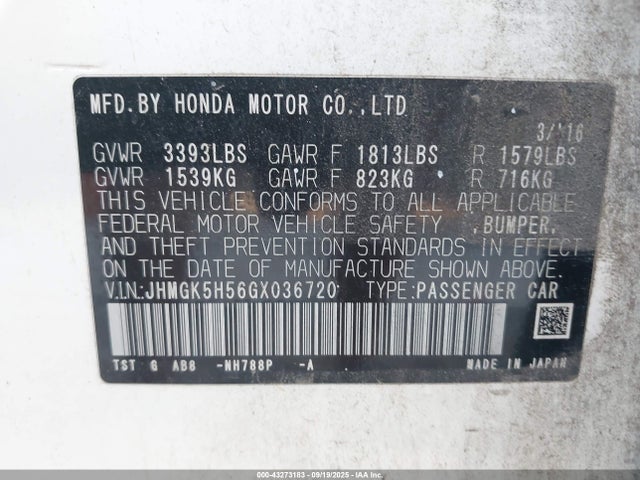JHMGK5H56GX036720 Honda l15b1