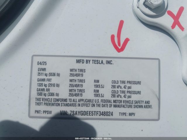 2026 TESLA MODEL Y 7SAYGDEE5TF348024 Photo 8