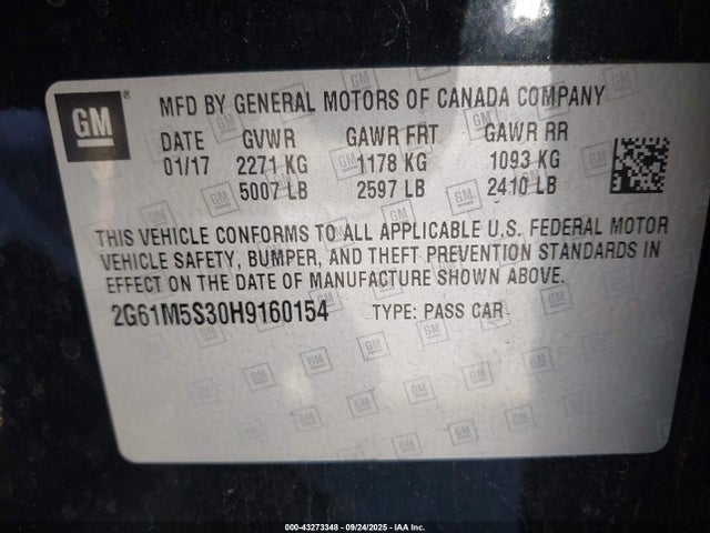 2017 CADILLAC XTS 2G61M5S30H9160154 Photo 8