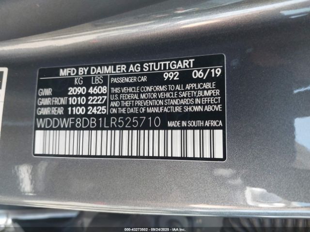 2020 MERCEDES-BENZ C 300 WDDWF8DB1LR525710 Photo 8
