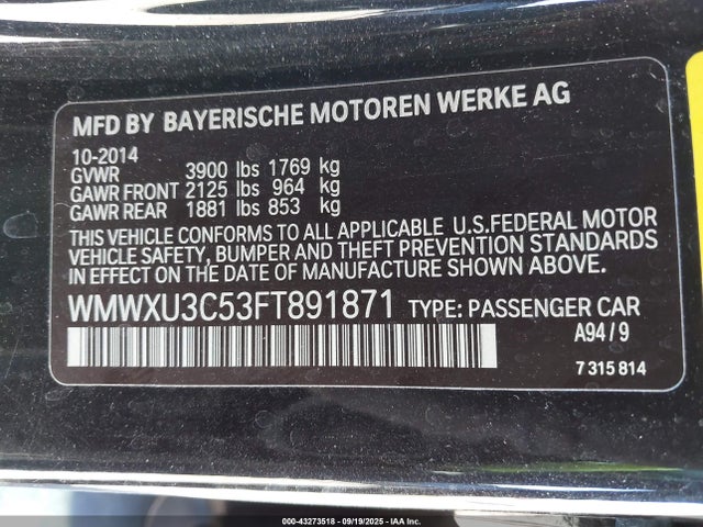 Mini 2015 2015 WMWXU3C53FT891871 Image 9