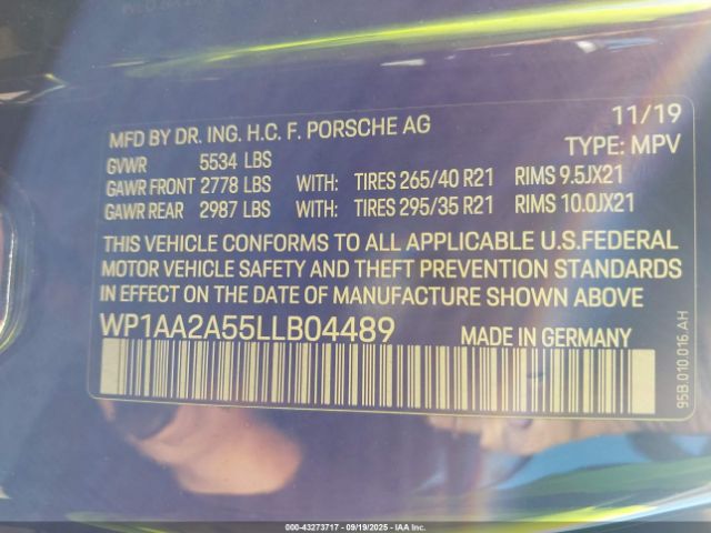 2020 PORSCHE MACAN WP1AA2A55LLB04489 Photo 8