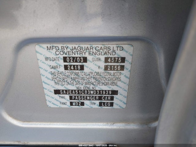 2003 JAGUAR X-TYPE SAJEA51C83WD31939 Photo 8