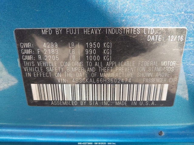 4S3GKAL66H3602474 Subaru na