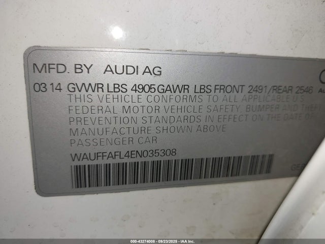 2014 AUDI A4 WAUFFAFL4EN035308 Photo 8