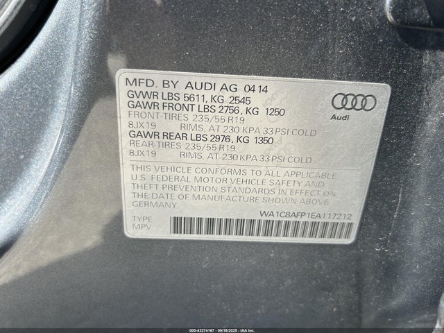 2014 AUDI Q5 HYBRID WA1C8AFP1EA117212 Photo 8