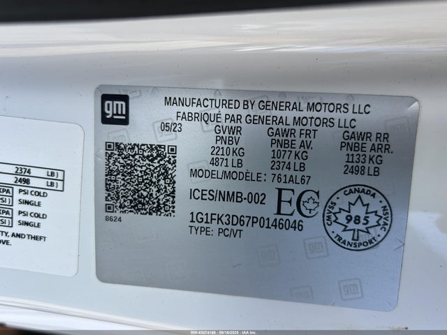 Chevrolet Lt4 2023 1G1FK3D67P0146046 Image 9