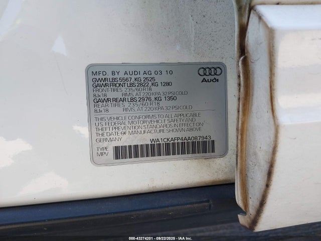2010 AUDI Q5 WA1CKAFP4AA087943 Photo 8