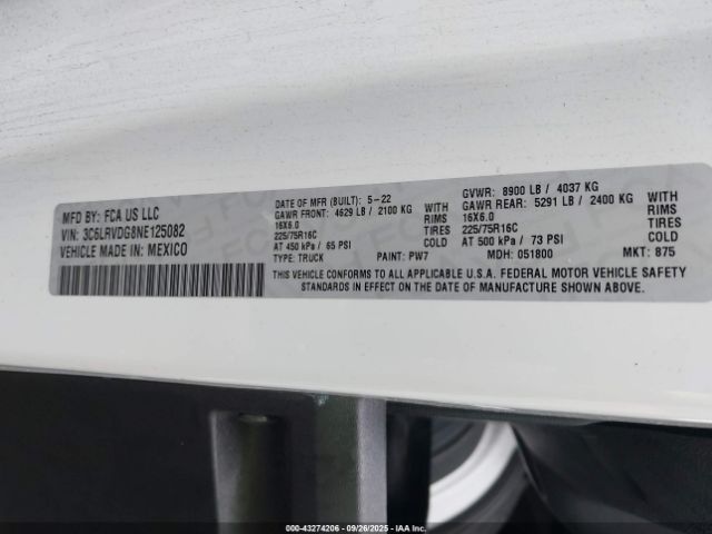 2022 RAM PROMASTER 2500 3C6LRVDG8NE125082 Photo 8