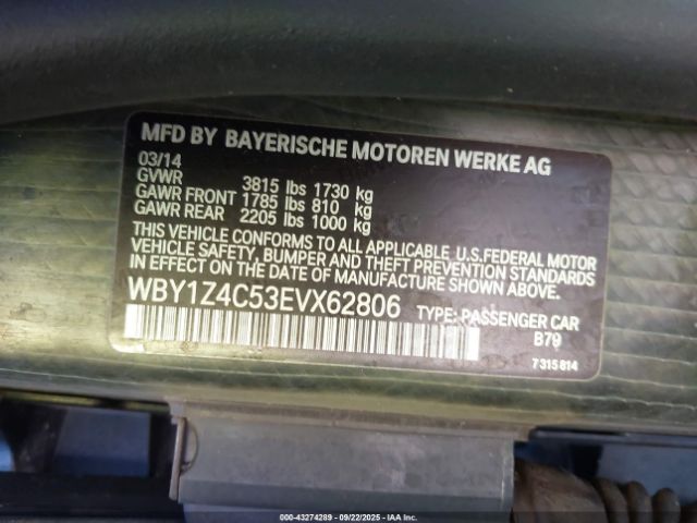 2014 BMW I3 WBY1Z4C53EVX62806 Photo 8