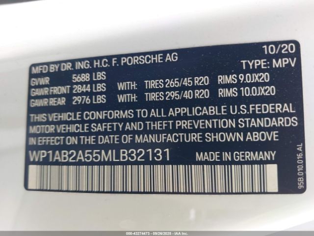 2021 PORSCHE MACAN WP1AB2A55MLB32131 Photo 8