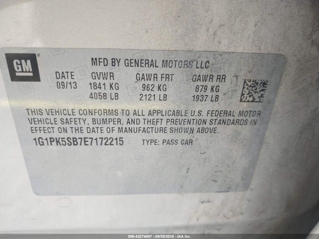 Chevrolet LUV 2014 1G1PK5SB7E7172215 Image 9