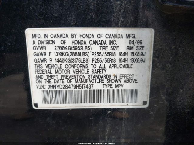 2009 ACURA MDX 2HNYD28479H517437 Photo 8